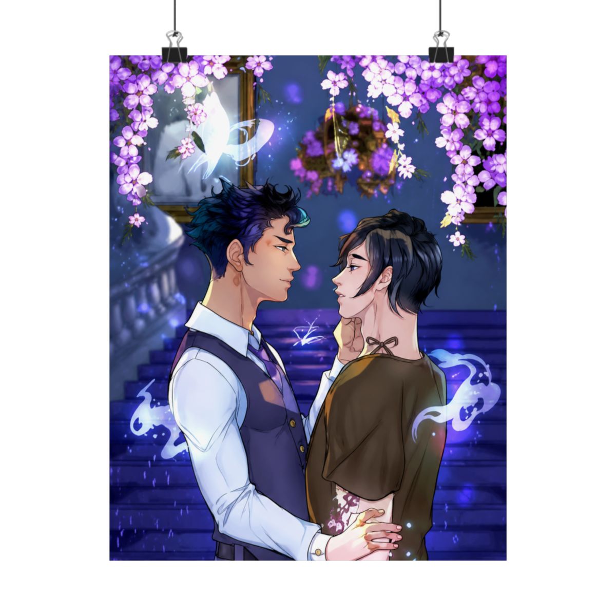 5x7 Malec Art Print Magnus Bane and Alec Lightwood Book Couple Warlock Shadowhunters Reader Gift Fan Art For Book Lover Bookish Gift | Cassandra Clare - alternate angle 5, merchandise