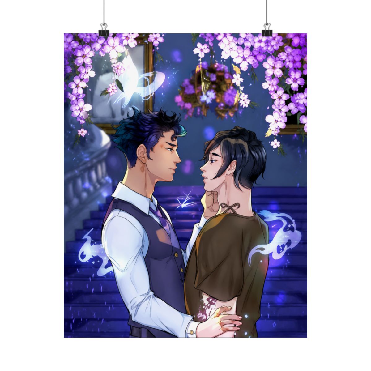 5x7 Malec Art Print Magnus Bane and Alec Lightwood Book Couple Warlock Shadowhunters Reader Gift Fan Art For Book Lover Bookish Gift | Cassandra Clare - alternate angle 3, merchandise