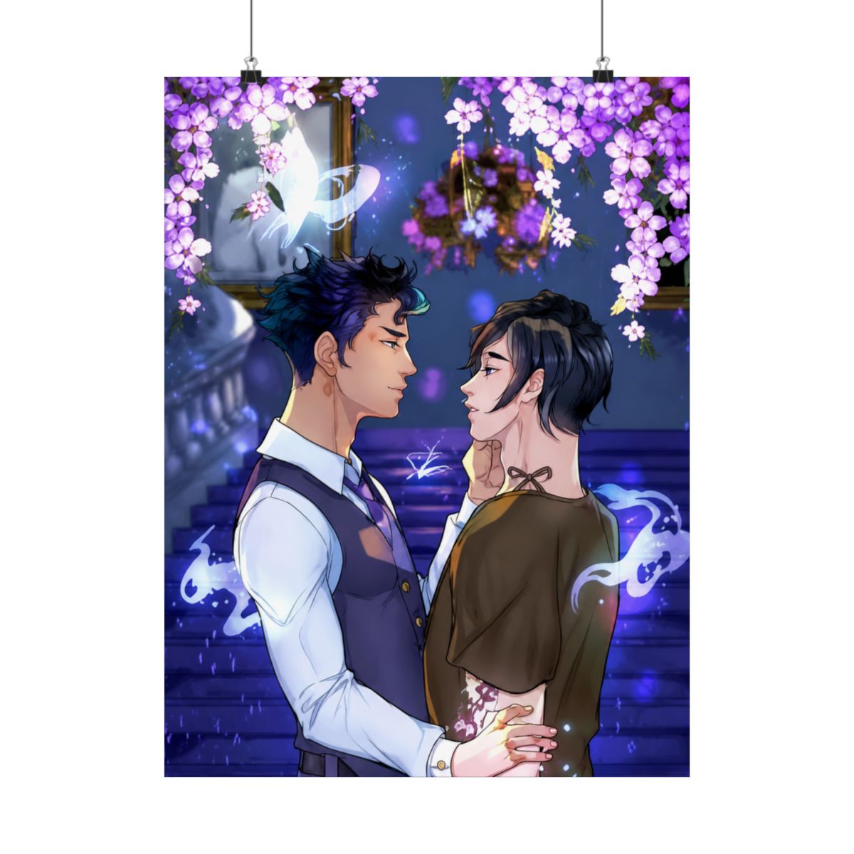 5x7 Malec Art Print Magnus Bane and Alec Lightwood Book Couple Warlock Shadowhunters Reader Gift Fan Art For Book Lover Bookish Gift | Cassandra Clare - alternate angle 2, merchandise