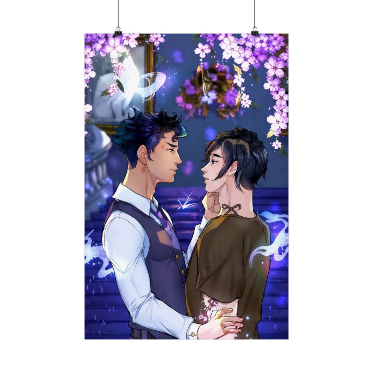 5x7 Malec Art Print Magnus Bane and Alec Lightwood Book Couple Warlock Shadowhunters Reader Gift Fan Art For Book Lover Bookish Gift | Cassandra Clare
